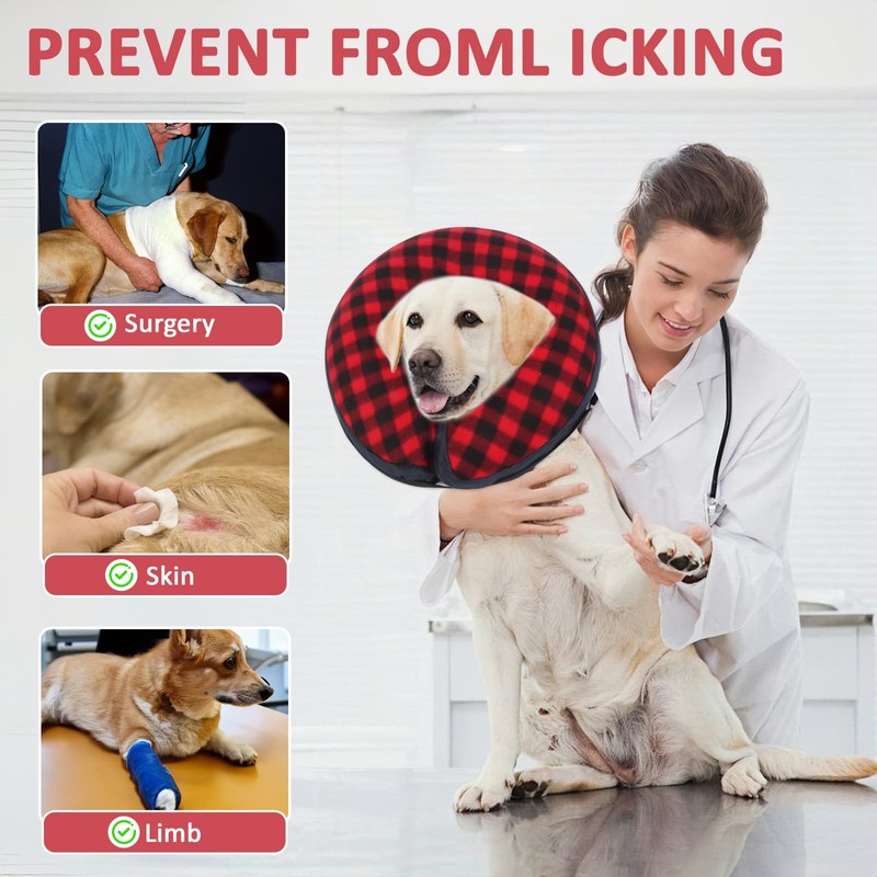 Wsetyy Inflatable Dog Collar for After Surgery (B, M)