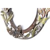 ChezMax Stylish Green Flower and Butterfly Pattern Ellipse Metal Photo
