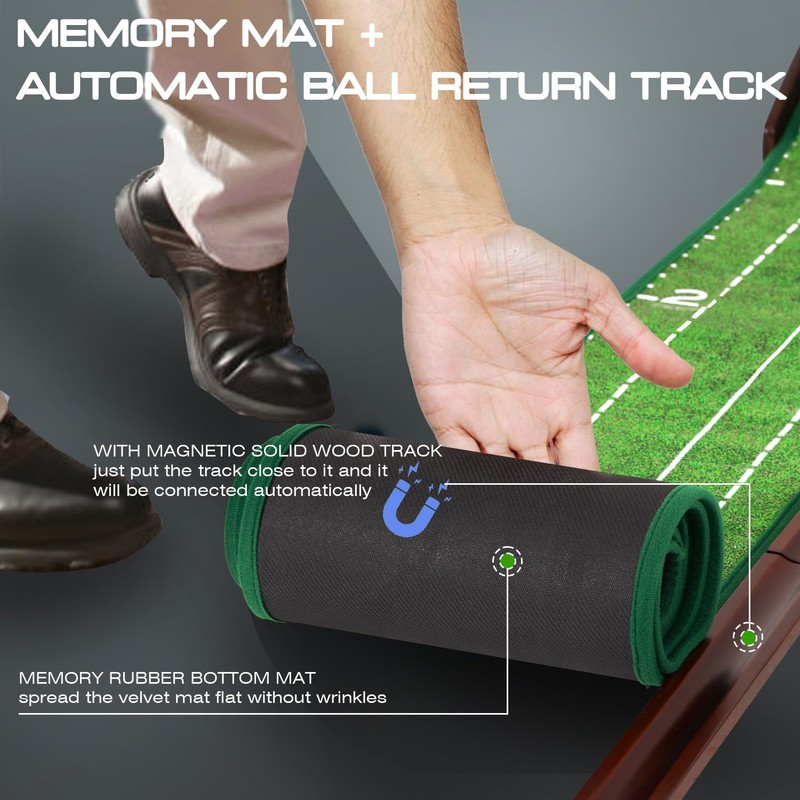 Eleko Meyar Golf Putting Mat, Portable Indoor Putting Green, includes