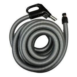 Wessel-Werk Central Vacuum Hose, 35 ft., Low-Voltage Crushproof with On/Off Suction Control Switch on Swiveling Hose Handle, Dark Gray