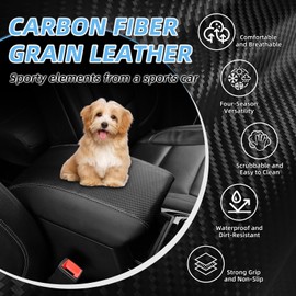 CZCGYDY Armrest Cover Custom Fit for Ford Explorer 2021 2022 2023 2024 2025, Carbon Fiber Center Console Car Arm Rest Cover,Anti-Scratch,Waterproof,Easy to Clean