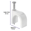 Bolsa Con 20 Grapas Blancas Para Cable Redondo 16mm Volteck