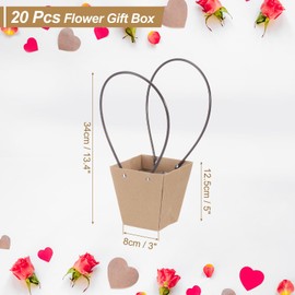 PATIKIL Flower Gift Bags, 20 Pack Wrapping Paper Bags Rectangle Floral Gift Boxes with Handle for Birthday Wedding Party