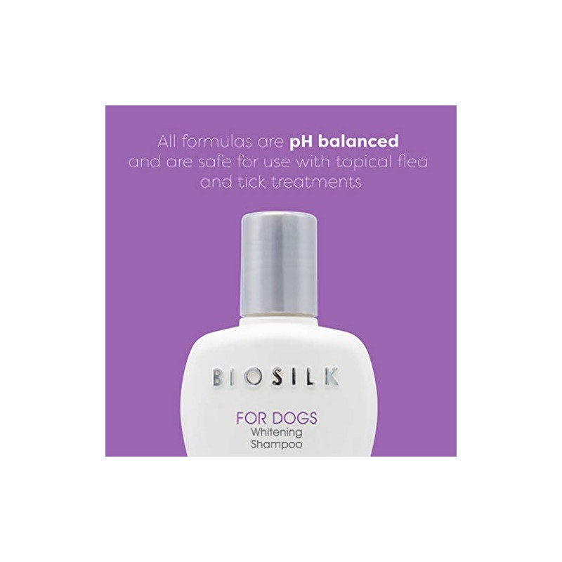 BioSilk Champú de terapia blanqueador y abrillantador para perros