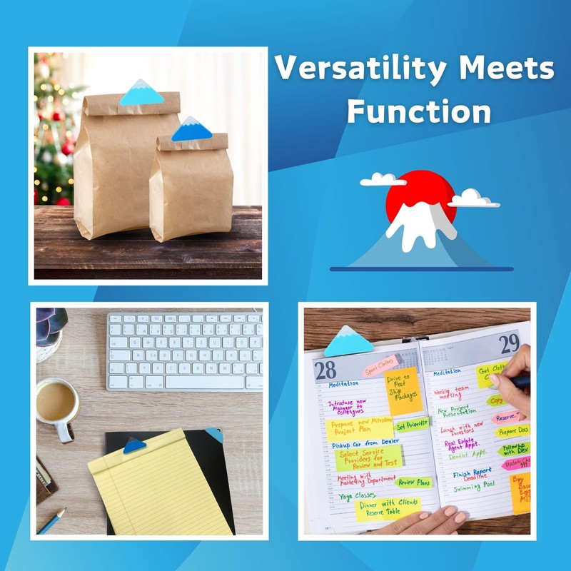 Sunstar Stationery Clip Corner Clip Mount Fuji Clip Light Blue