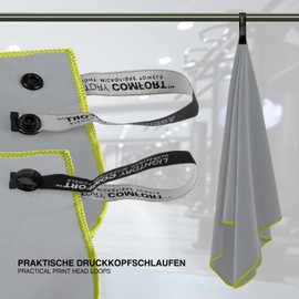 LightDry® Original Microfibre Sports Towel Backpack Travel Towel - Sports & Fitness Bath Towel Absorbent, Lightweight & Antibacterial & Quick Drying (120 x 50 cm, Light Grey)