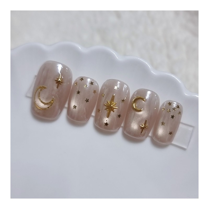 Glaze Night Handmade Nail Tips Magnetic Powder Nails - Long