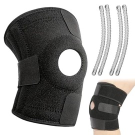 Professional Knee Brace Support with Open Patella & Spring Support System - Breathable Knee Sleeves for Injury Prevention, Muscle Relief & All-Day Comfort