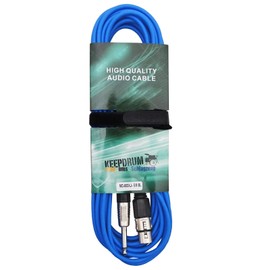 keepdrum MC003XJ 6 m Microphone Cable Blue XLR Female to Jack 6.3 mm