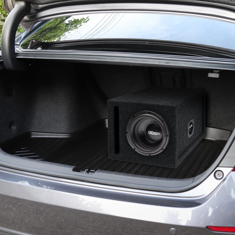 Atrend 8 inch Vented Enclosure Carpeted Car Subwoofer Speaker Box