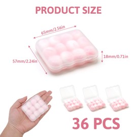 Wax Ear Plugs for Sleeping,36pcs Reusable Noise Cancelling Earplugs for Swimming,Soft Moldable Ear Plugs with Carry Case for Sensitive Ears,Perfect for Studying and Swimming