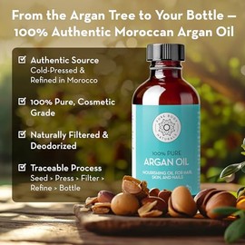Pure Body Naturals Organic Argan Oil for Skin, Face, Hair & Nails, 4 fl. oz. by Pure Body Naturals