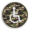 2 x 10cm Green Camo Disabled Vinyl Stickers - Mobility