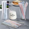 FOREVERIE 500 Counts Individually Wrapped Disposable Straws Plastic for Drinking,