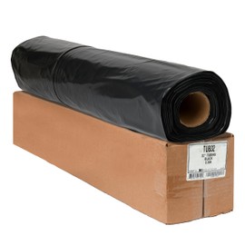 Aluf Plastics 32" Tubing 4 MIL Black Compactor Bags With 3" Core Rolls - 32 Inch x 244 Feet - For Contractor, Industrial, Healthcare, & Municipal