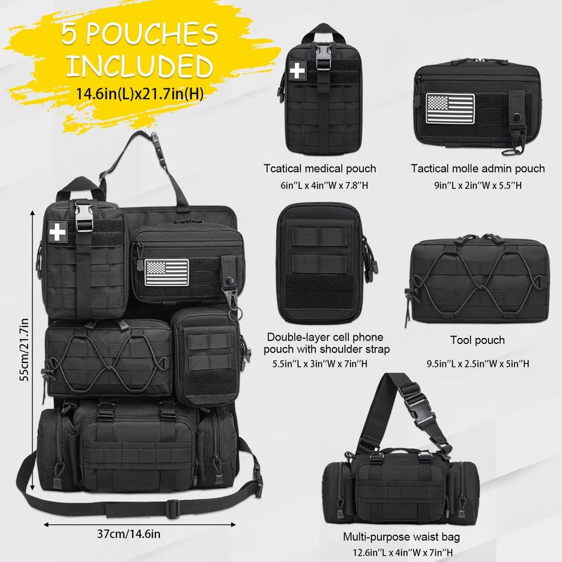 Tactical Car Seat Back Organizer, 2025 Upgrade Tactical Vehicle Panel