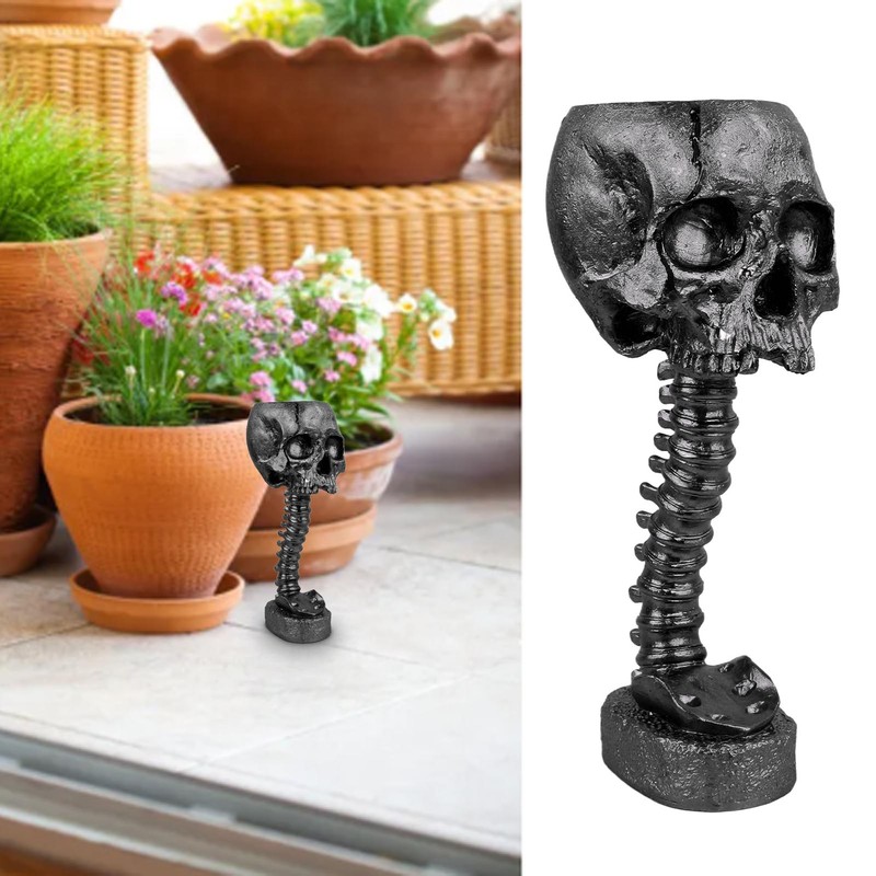 Skull Planter Spine Stand Set Innovative Exquisite Decorative Hand Painted