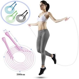 4 cuerdas de saltar para adultos - 3 metros - Cuerda de saltar ligera ajustable para niños y adultos para fitness, deportes, entrenamiento