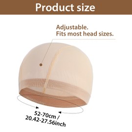 Tucnoeu 2 Pack Wig Caps to Hold Wig in Place - Elastic, Breathable, and Soft Wig Liner Caps for Hair Loss and Chemotherapy (Beige)