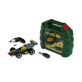 Theo Klein 8375 Bosch Grand Prix Koffer mit Ixolino |Batteriebetriebener Akkuschrauber Ixolino | Rennwagen in 10 Teile zerlegbar | Spielzeug für Kinder ab 3 Jahren