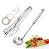 HZIYOU 3Pcs Spaghetti Spoon and Pasta Tongs Stainless Steel Comb