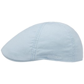 Stetson Texas Cotton Flat Cap with UV Protection 40+ - Cotton Peaked Cap - Plain Hat Spring/Summer, lightblue, 56-57