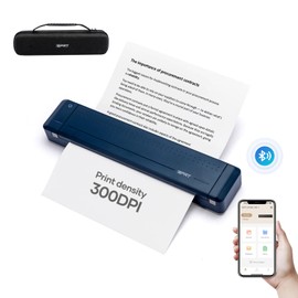 iDPRT MT888 Portable Thermal Printer Wireless for Travel,Support 8.5" X 11" US Letter Compatible with iOS, Android & Laptop,Bluetooth Mobile Inkless Printer with Case, Blue