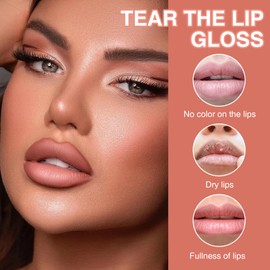 XdealCozyxc XdealCozyxc 3 Pcs Lip Liner Stain Peel Off, Detachable Lip Liner Set 3 Colors, Cold Rose & Orange Brown & Black Brown