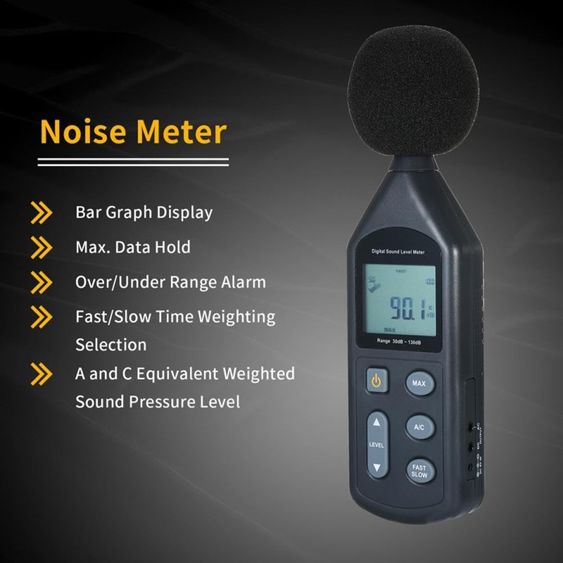 Sound Level Meter, Handheld Decibel Noise Measurement Tester 30-130 dB