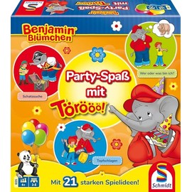 Schmidt Spiele 40663 Benjamin Blümchen, Party Fun with Törööö, Children's Game, Multi-Coloured