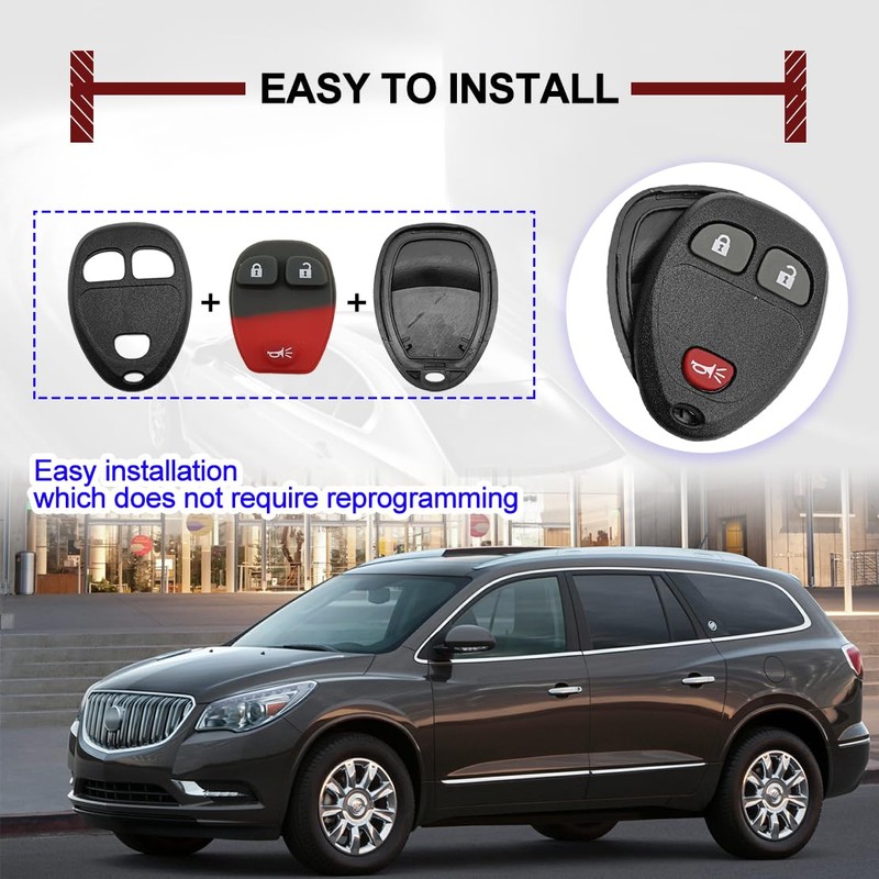 Key Fob Keyless Entry Remote Shell Case Compatible with Silverado