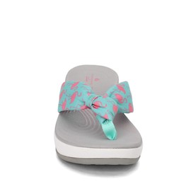 Clarks Arla Glison Chanclas para Mujer, Aqua Textile con flamencos Rosados, 26