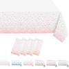 MORAINJAY 4Pcs White and Pink Dot Party Tablecloth,137x274cm Rectangle Table