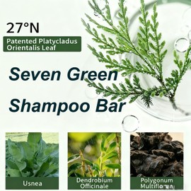 NovaCharm Seven Green Shampoo Bar-Nature Triangle Shampoo Bar For Women & Men,Gentle Cleansing, Strengthen Hair,100G