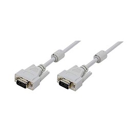 LogiLink VGA Monitor Cable 5 m HD DSUB 15-pin (Male/male 1 x Sheathing Ferrite Core) Grey