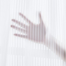 Topfinel Lace Curtain, Hard to See From Outside, UV Protection, Energy Saving, Heat Insulation, Width 39.4 x Length 82.5 inches (100 x 208 cm), Set of 2, Lace, Stylish, Solid, White, Striped, Scandinavian