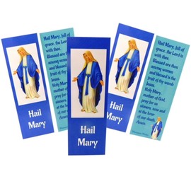 Hail Mary Bookmark Holy Cards Bundle with Prayer Student Class Pack Made in The USA, Set of 5