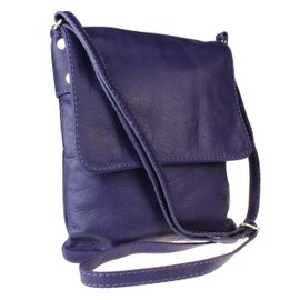 Girly Handbags Womens Genuine Leather Shoulder Bag Small Cross Body Messenger Soft Leather Vera Pelle Phone Holder Holiday - Dark Purple