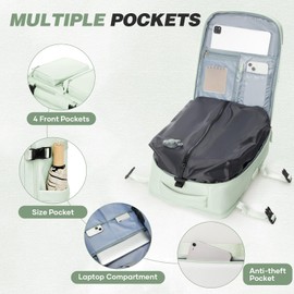 bluterm Travel Backpack with Vacuum System, Personal Item Carry On Flight Approved 18x14x8 inches, Air Compression Backpack with Pump Large Seal Backpacks for Women Men Mochila de Viaje