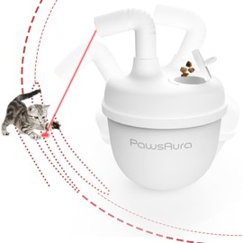 Whixo Cat Laser Toy,Cat Laser Toy Automatic Rechargeability,360° Rotation Out of Real Randomized Trajectory Motion,3 Modes Interactive for Cats for Bored Indoor Adult Cat Kittens (White)