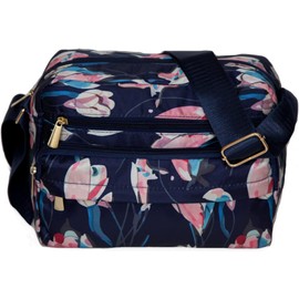 Nylon Bag for Women | Nylon Bag with Multiple Pockets | Shoulder Bag for Women Nylon | Lightweight Handbag | Small Shoulder Bag Women's 'Fashion Collection', BLUE FLOWERS