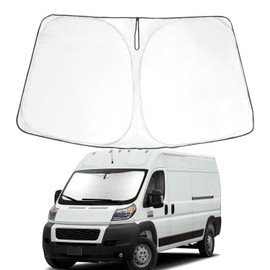ROCCS Windshield Sunshade UV Ray Reflector for 2014-2025 Dodge RAM ProMaster Full Size Cargo Van Chassis Cab Cutaway Front Window Sun Shade Shield Cover Foldable Reflective Sun Visor