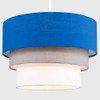 MiniSun | Round Modern 3 Tier Fabric Ceiling Pendant Light