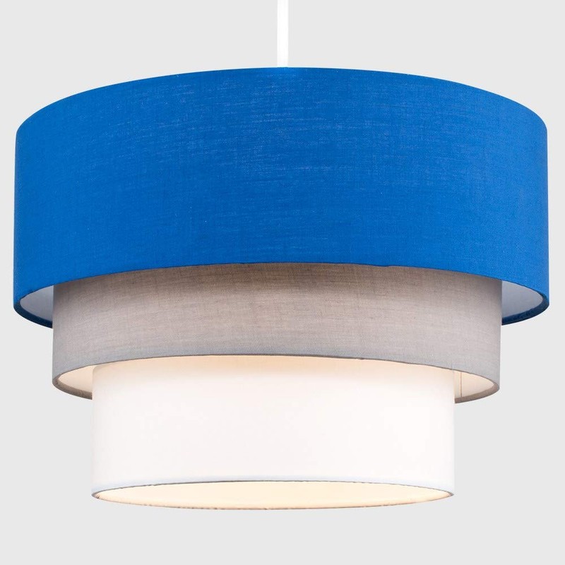 MiniSun | Round Modern 3 Tier Fabric Ceiling Pendant Light
