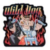 Wild Hog Biker & Flames Patch, Large Size
