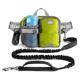 ETACCU Dog Running Lead - Hands Free Dog Lead with Waist Walking Belt, Durable 2 Handles for Walking, Reflective Shock Absorbing 120-180cm (Green)