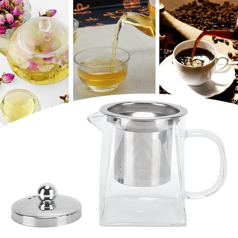 Glass Teapot with Removable Infuser, Stovetop Safe Glass Tea Pot