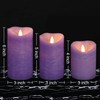 7LinRay Purple Flameless Candles with Remote, Real Wax Battery Operated