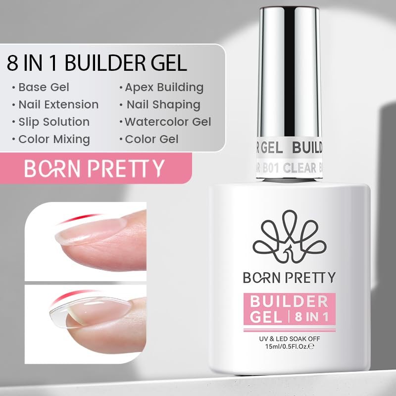 BORN PRETTY Builder Gel 8 in 1 Clear Gel 15ml,