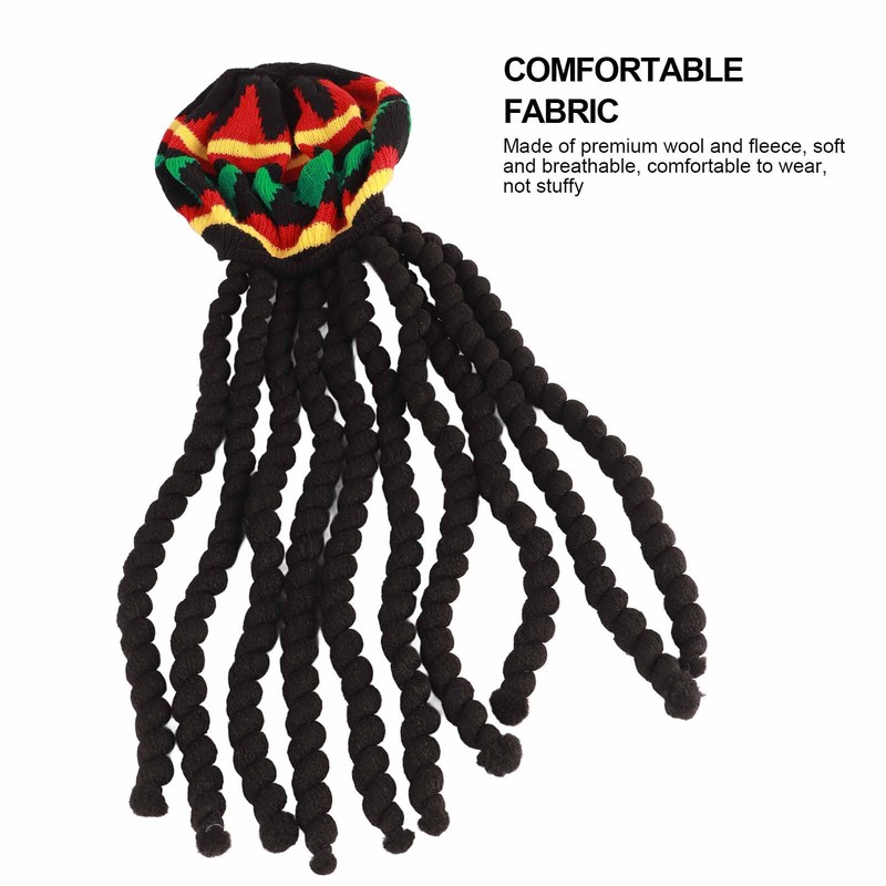 Sombreros de Fiesta Divertidos Sombrero Rasta con Mechón de Rastas